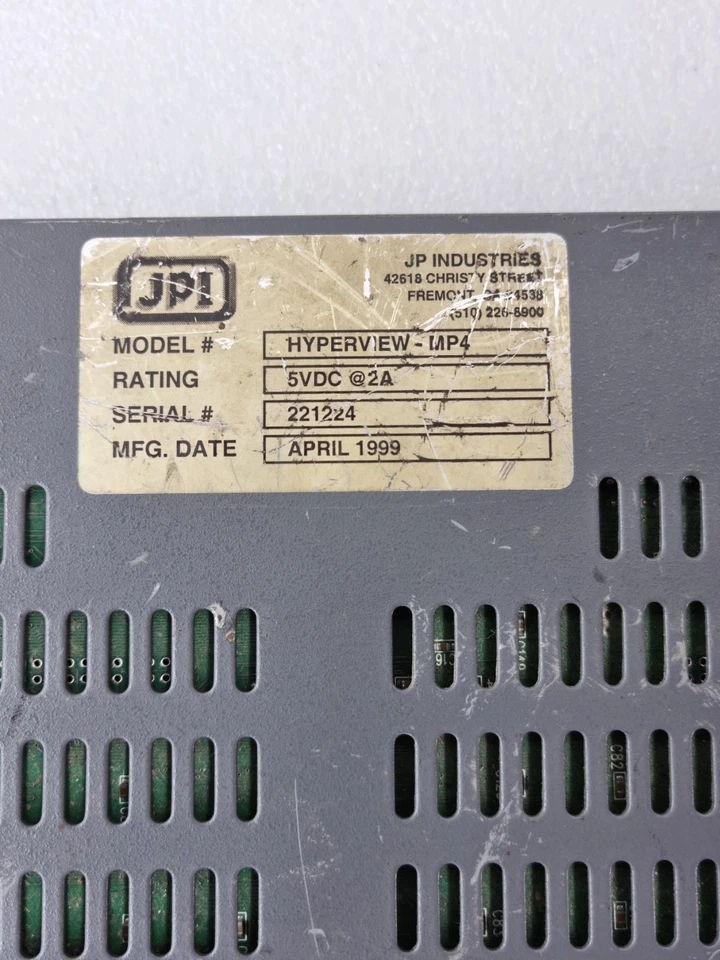 JP INDUSTRIES MODEL HYPERVIEW MP4 5VDC 2A - MADE IN USA